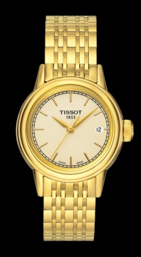 Tissot Carson Quartz 29.7 Yellow Gold PVD / Champagne / Bracelet