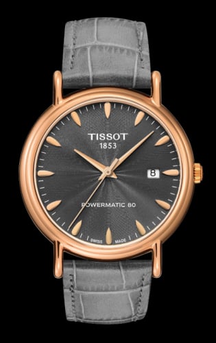 Tissot Carson Powermatic 80 40 Rose Gold / Grey / Strap