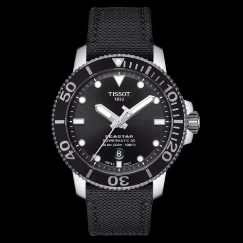 Tissot Seastar 1000 Powermatic 80 43 Stainless Steel / Black / Fabric