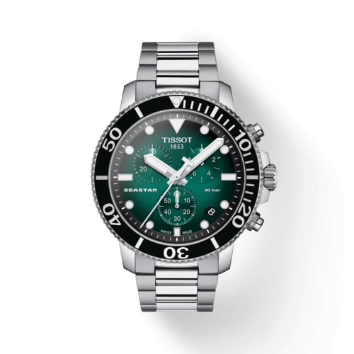 Tissot Seastar 1000 Chronograph Quartz 45.5 Stainless Steel / Green Gradient / Bracelet