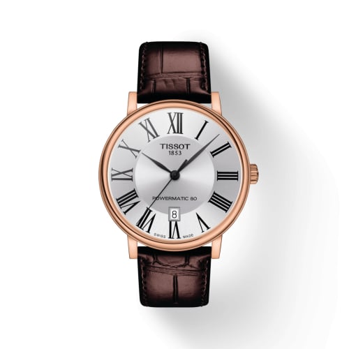 Tissot Carson Premium Powermatic 80 Rose Gold PVD / Silver / Strap