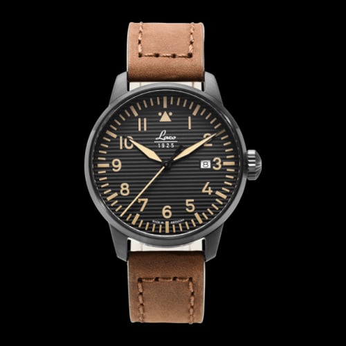 Laco Pilot Watch Special Models St. Gallen / Stainless Steel / Black