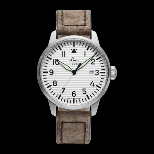 Laco Pilot Watch Special Models Basel / Stainless Steel / White