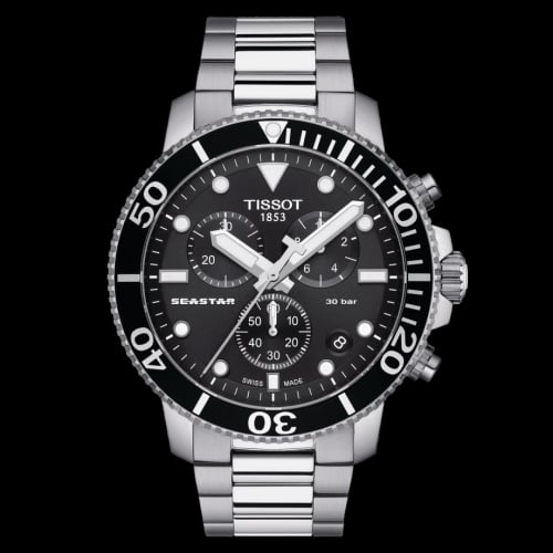 Tissot Seastar 1000 Chronograph Quartz 45.5 Stainless Steel / Black / Bracelet