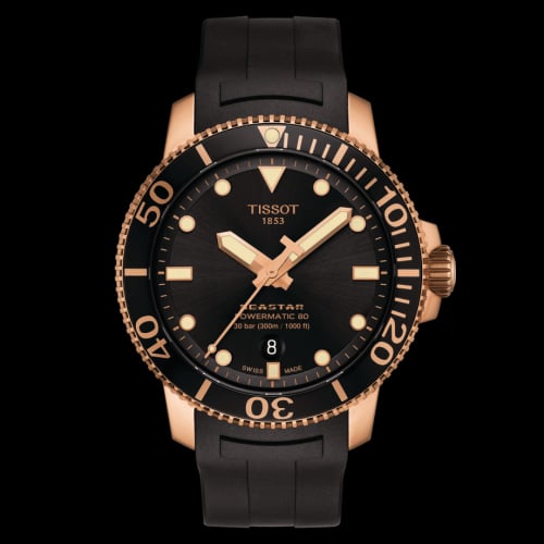 Tissot Seastar 1000 Powermatic 80 43 Rose Gold / Black / Rubber