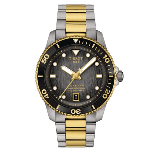 Tissot Seastar 1000 Powermatic 80 40 Stainless Steel - Yellow Gold / Grey / Bracelet