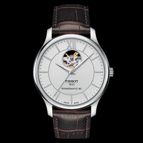 Tissot Tradition Powermatic 80 Open Heart 40 Stainless Steel / Silver / Strap