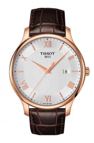 Tissot Tradition Quartz 42 Rose Gold PVD / Silver / Strap