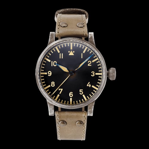 Laco Pilot Watch Original Replika 55 Erbstück Stainless Steel / Black