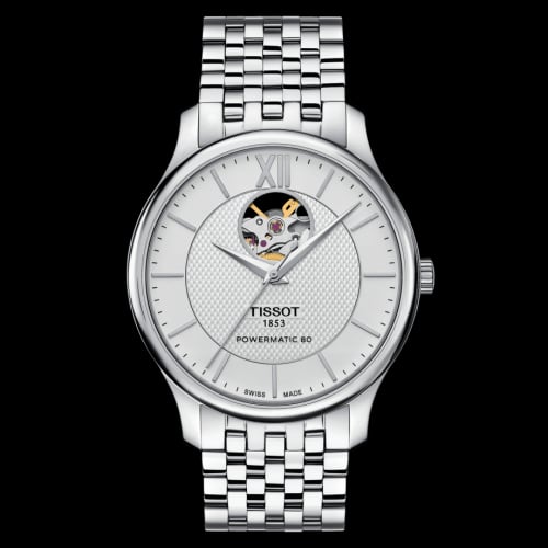 Tissot Tradition Powermatic 80 Open Heart 40 Stainless Steel / Silver / Bracelet