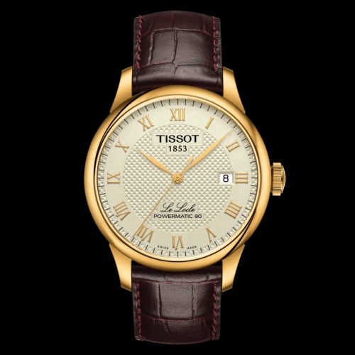 Tissot Le Locle Powermatic 80 39.3 Yellow Gold PVD / Ivory / Strap