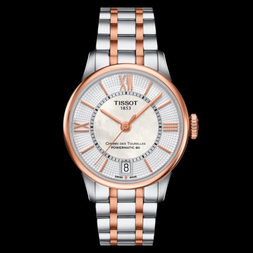 Tissot Chemin Des Tourelles Powermatic 80 32 Stainless Steel / Rose Gold PVD / MOP / Bracelet