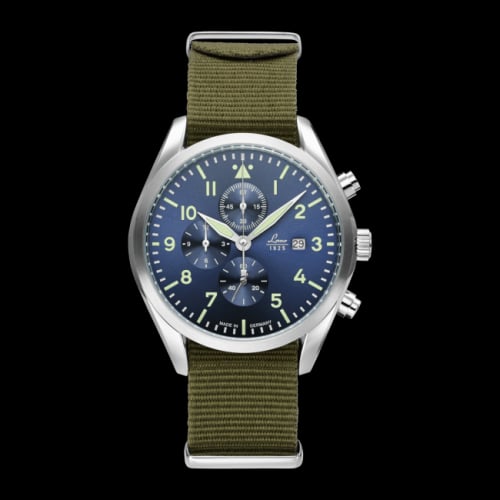 Laco Chronographs Atlanta / Stainless Steel / Blue