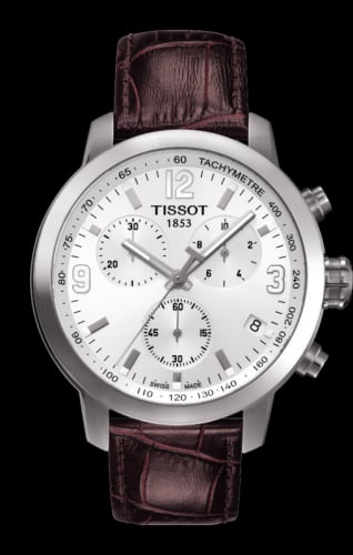 Tissot PRC 200 Quartz Chronograph Silver Leather