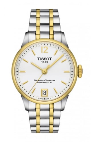 Tissot Chemin des Tourelles Powermatic 32 Stainless Steel / Yellow Gold / Silver / Bracelet