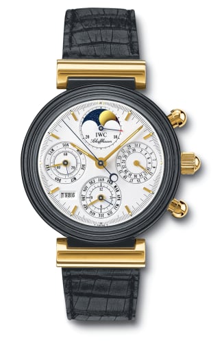 IWC Schaffhausen Da Vinci Perpetual Black Ceramic / Yellow Gold / White / English