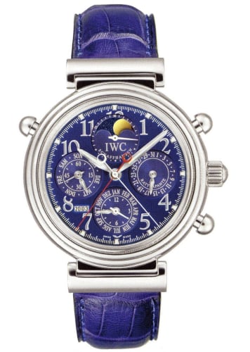IWC Schaffhausen Da Vinci Perpetual Rattrapante Platinum / Blue / English