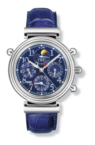 IWC Schaffhausen Da Vinci Perpetual Rattrapante Platinum / Blue / German