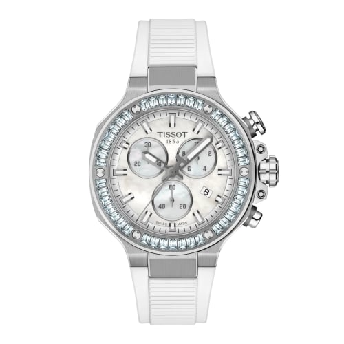 Tissot T-Race Chronograph 38 Stainless Steel - Ceramic Baguettes / MOP