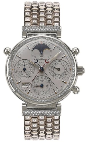 IWC Schaffhausen Da Vinci Perpetual Rattrapante Platinum / Diamond / Silver / English / Bracelet