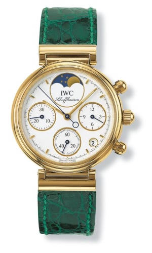 IWC Schaffhausen Kleine Da Vinci Yellow Gold / White / Green Croco