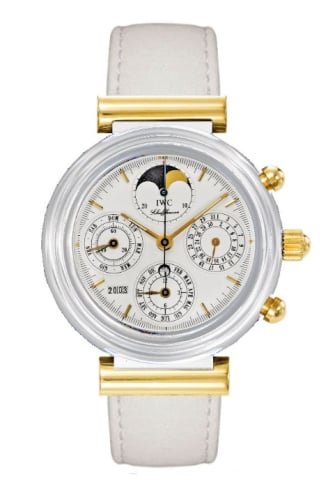 IWC Schaffhausen Da Vinci Perpetual White Ceramic / Yellow Gold / White / Italian