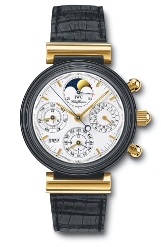 IWC Schaffhausen Da Vinci Perpetual Black Ceramic / Yellow Gold / White / French