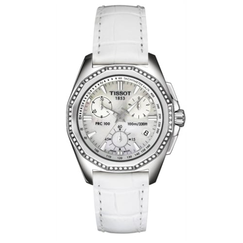 Tissot PRC 100 Chronograph Quartz 34.8 Stainless Steel / MOP / Strap
