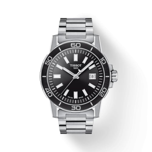 Tissot Supersport Stainless Steel / Black / Bracelet