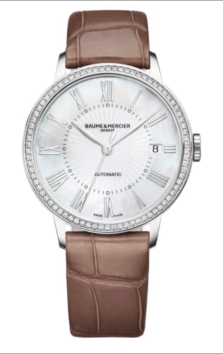 Baume & Mercier Classima 36.5 Automatic Stainless Steel / Diamond / MOP / Alligator