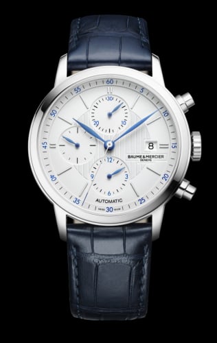 Baume & Mercier Classima Chronograph Stainless Steel / Silver / Alligator