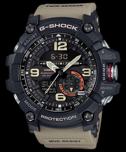 Casio G-Shock Mudmaster Twin Sensor Black / Beige