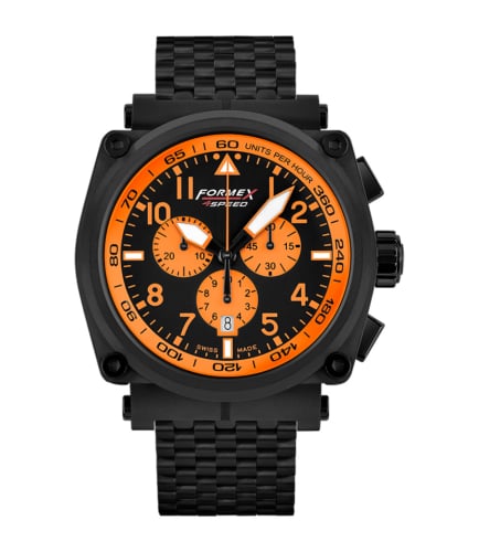 Formex Pilot Quartz Chronograph PVD / Black - Orange / Bracelet