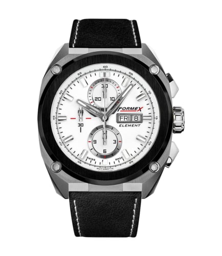 Formex Element Automatic Chronograph Ceramic Bezel / White / Calf