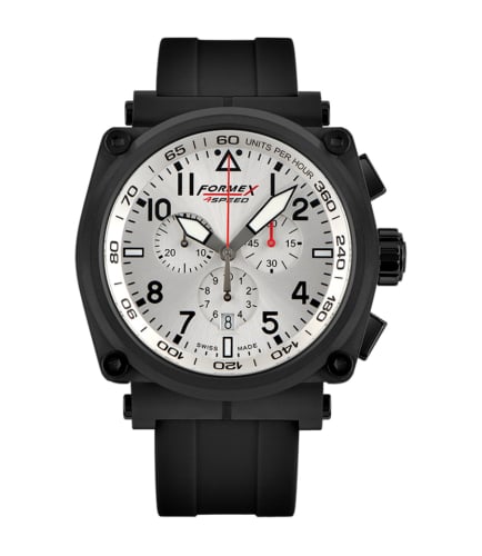 Formex Pilot Quartz Chronograph PVD / Silver / Rubber