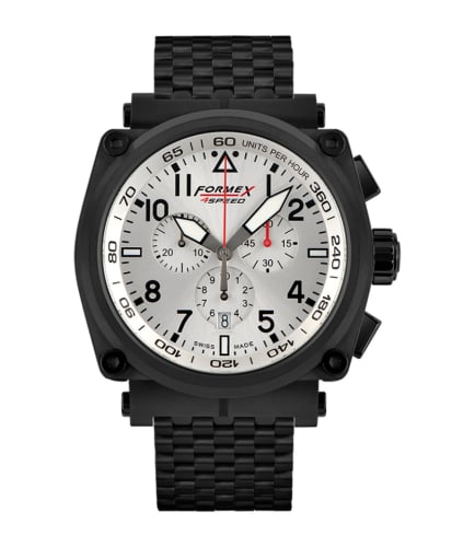 Formex Pilot Quartz Chronograph PVD / Silver / Bracelet