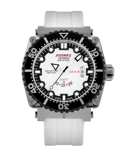 Formex Diver Quartz GMT White / Rubber