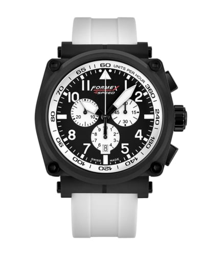 Formex Pilot Quartz Chronograph PVD / Black - White / Rubber