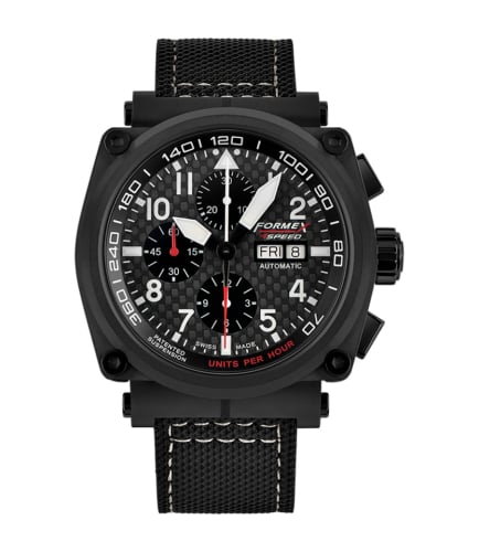 Formex Pilot Automatic Chronograph PVD / Carbon Fibre / Limited Edition / Calf