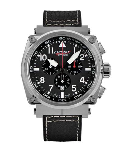 Formex Pilot Quartz Chronograph Black / Calf