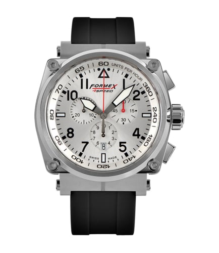 Formex Pilot Quartz Chronograph Silver / Rubber