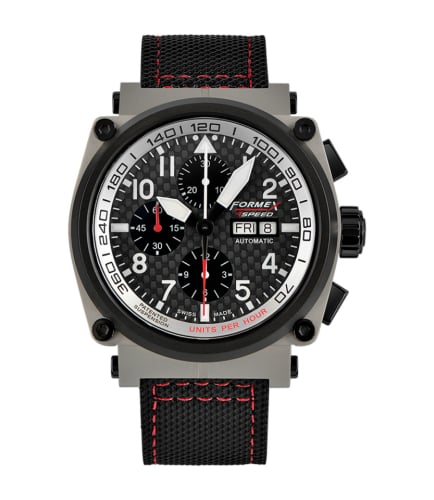 Formex Pilot Automatic Chronograph Sandblasted / Carbon Fibre / Calf