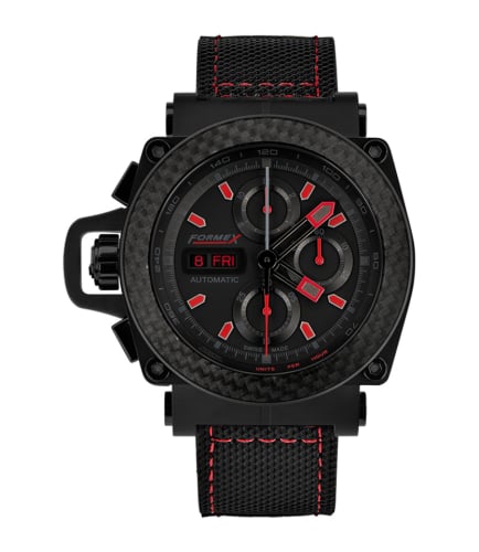 Formex Motorsport Automatic Chronograph PVD / Carbon Bezel / Black / Limited Edition / Calf