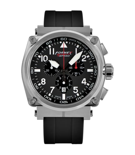 Formex Pilot Quartz Chronograph Black / Rubber