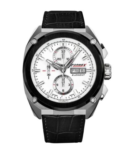 Formex Element Automatic Chronograph Ceramic Bezel / White / Croco