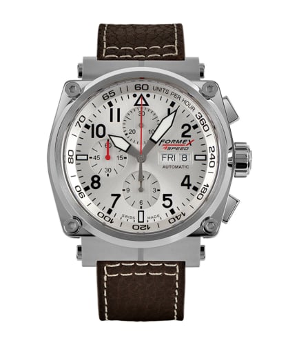 Formex Pilot Automatic Chronograph Silver / Calf
