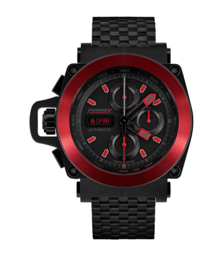 Formex Motorsport Automatic Chronograph PVD / Red Bezel / Black / Bracelet