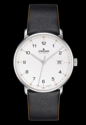 Junghans Form A Stainless Steel / White Arabic / Black Calf