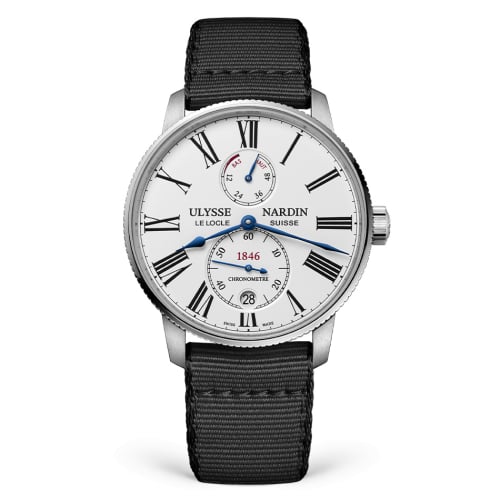 Ulysse Nardin Marine Torpilleur Stainless Steel / White / Fabric
