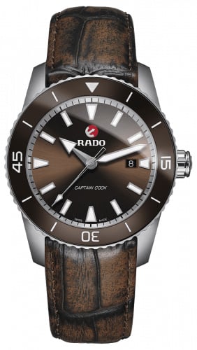 Rado HyperChrome Captain Cook 45 Titanium / Green / Alligator